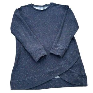 ZELLA girl’s large Navy with neon speckles oversized sweatshirt.